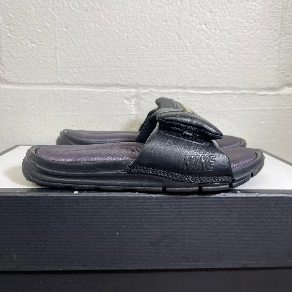 Nike Ultra Comfort 386626-061 Sandals Slides Black Slip‎ On Kids Size 2 Y